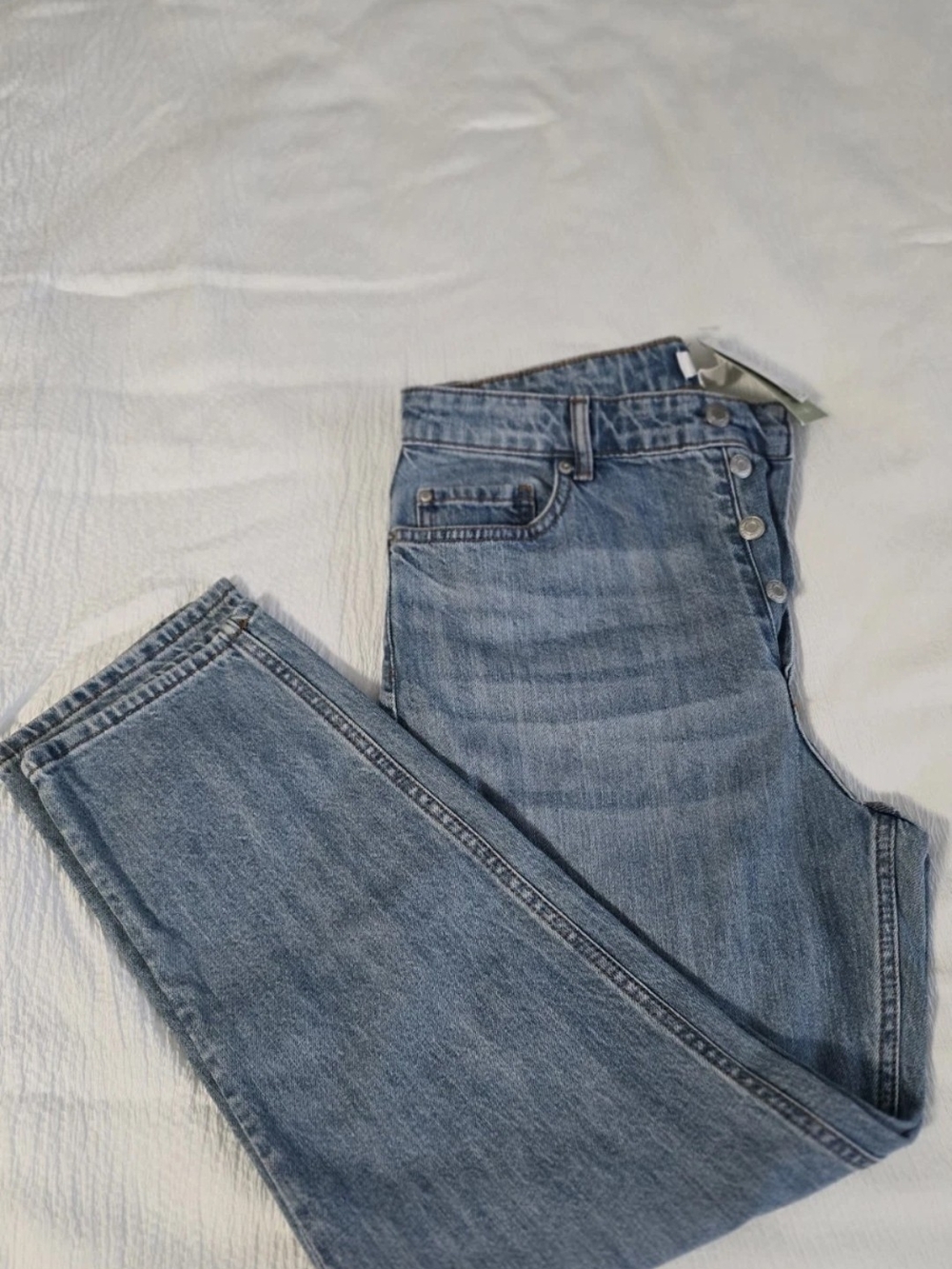 H&M Women's High-Rise Light Wash Straight Jeans